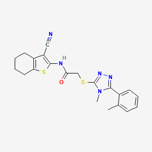 N-(3-cyano-4,5,6,7-tetrahydro-1-benzothiophen-2-yl)-2-{[4-methyl-5-(2-methylphenyl)-4H-1,2,4-triazol-3-yl]sulfanyl}acetamide