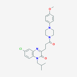 molecular formula C26H31ClN4O3 B357571 6-chloro-1-isobutyl-3-{3-[4-(4-methoxyphenyl)-1-piperazinyl]-3-oxopropyl}-2(1H)-quinoxalinone CAS No. 883461-39-0