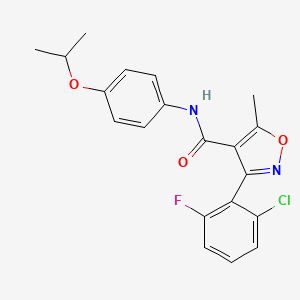 molecular formula C20H18ClFN2O3 B3575722 3-(2-chloro-6-fluorophenyl)-5-methyl-N-[4-(propan-2-yloxy)phenyl]-1,2-oxazole-4-carboxamide 