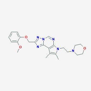 molecular formula C23H28N6O3 B357573 2-[(2-methoxyphenoxy)methyl]-8,9-dimethyl-7-[2-(4-morpholinyl)ethyl]-7H-pyrrolo[3,2-e][1,2,4]triazolo[1,5-c]pyrimidine CAS No. 903586-84-5