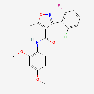 molecular formula C19H16ClFN2O4 B3575734 3-(2-chloro-6-fluorophenyl)-N-(2,4-dimethoxyphenyl)-5-methyl-1,2-oxazole-4-carboxamide 