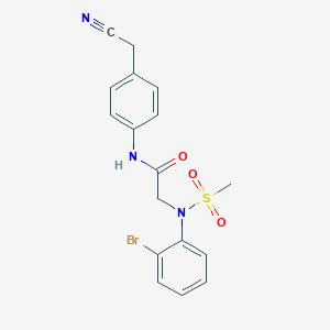 molecular formula C17H16BrN3O3S B3575792 2-(2-bromo-N-methylsulfonylanilino)-N-[4-(cyanomethyl)phenyl]acetamide 