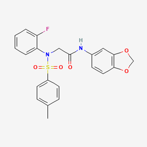 N-(1,3-benzodioxol-5-yl)-2-(2-fluoro-N-(4-methylphenyl)sulfonylanilino)acetamide