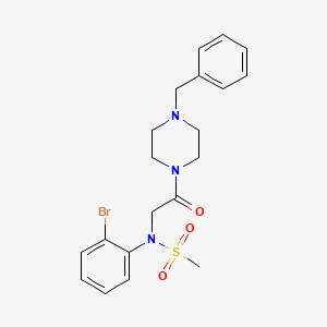 N-[2-(4-benzyl-1-piperazinyl)-2-oxoethyl]-N-(2-bromophenyl)methanesulfonamide