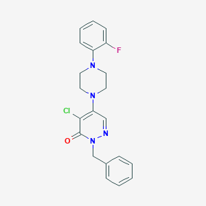 molecular formula C21H20ClFN4O B357581 2-benzyl-4-chloro-5-[4-(2-fluorophenyl)-1-piperazinyl]-3(2H)-pyridazinone CAS No. 904005-21-6