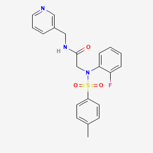 molecular formula C21H20FN3O3S B3575812 N~2~-(2-fluorophenyl)-N~2~-[(4-methylphenyl)sulfonyl]-N~1~-(3-pyridinylmethyl)glycinamide 