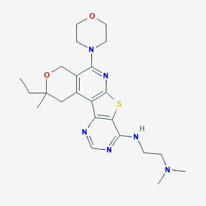 N-(4-Ethyl-4-methyl-8-morpholin-4-yl-5-oxa-11-thia-9,14,16-triazatetracyclo[8.7.0.02,7.012,17]heptadeca-1(10),2(7),8,12(17),13,15-hexaen-13-yl)-N',N'-dimethylethane-1,2-diamine