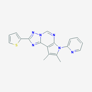 molecular formula C18H14N6S B357587 8,9-dimethyl-7-(2-pyridinyl)-2-(2-thienyl)-7H-pyrrolo[3,2-e][1,2,4]triazolo[1,5-c]pyrimidine CAS No. 904010-85-1