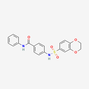 4-[(2,3-dihydro-1,4-benzodioxin-6-ylsulfonyl)amino]-N-phenylbenzamide