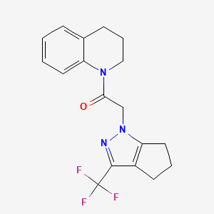 1-(3,4-dihydro-2H-quinolin-1-yl)-2-[3-(trifluoromethyl)-5,6-dihydro-4H-cyclopenta[c]pyrazol-1-yl]ethanone