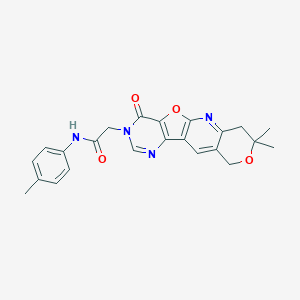 molecular formula C23H22N4O4 B357595 2-(8,8-dimethyl-4-oxo-7,10-dihydro-8H-pyrano[3'',4'':5',6']pyrido[3',2':4,5]furo[3,2-d]pyrimidin-3(4H)-yl)-N-(4-methylphenyl)acetamide CAS No. 896596-56-8