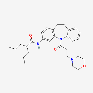 N-{5-[3-(4-morpholinyl)propanoyl]-10,11-dihydro-5H-dibenzo[b,f]azepin-3-yl}-2-propylpentanamide