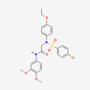 molecular formula C24H25BrN2O6S B3575993 N~2~-[(4-bromophenyl)sulfonyl]-N~1~-(3,4-dimethoxyphenyl)-N~2~-(4-ethoxyphenyl)glycinamide 