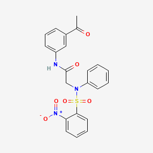 N-(3-acetylphenyl)-2-(N-(2-nitrophenyl)sulfonylanilino)acetamide