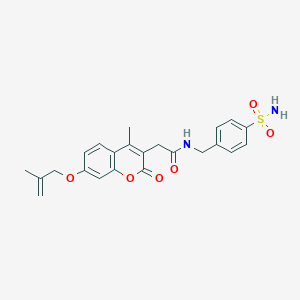 molecular formula C23H24N2O6S B357608 N-[4-(aminosulfonyl)benzyl]-2-{4-methyl-7-[(2-methyl-2-propenyl)oxy]-2-oxo-2H-chromen-3-yl}acetamide CAS No. 903589-26-4