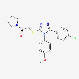 3-(4-chlorophenyl)-4-(4-methoxyphenyl)-5-{[2-oxo-2-(1-pyrrolidinyl)ethyl]thio}-4H-1,2,4-triazole