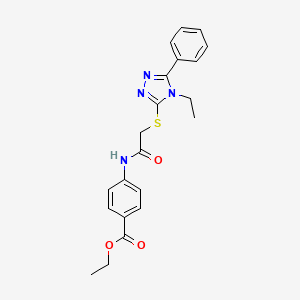 ETHYL 4-({2-[(4-ETHYL-5-PHENYL-4H-1,2,4-TRIAZOL-3-YL)SULFANYL]ACETYL}AMINO)BENZOATE