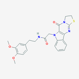molecular formula C24H24N4O4S B357612 N-[2-(3,4-dimethoxyphenyl)ethyl]-2-(5-oxo-2,3-dihydro[1,3]thiazolo[3',2':1,2]pyrimido[5,4-b]indol-6(5H)-yl)acetamide CAS No. 903205-01-6