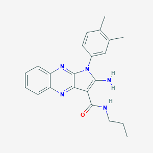 molecular formula C22H23N5O B357614 2-amino-1-(3,4-dimethylphenyl)-N-propyl-1H-pyrrolo[2,3-b]quinoxaline-3-carboxamide CAS No. 586997-07-1