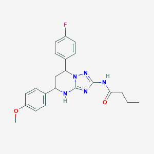 molecular formula C22H24FN5O2 B357618 N-[7-(4-fluorophenyl)-5-(4-methoxyphenyl)-4,5,6,7-tetrahydro[1,2,4]triazolo[1,5-a]pyrimidin-2-yl]butanamide CAS No. 843637-38-7