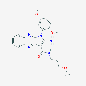 molecular formula C25H29N5O4 B357622 2-amino-1-(2,5-dimethoxyphenyl)-N-(3-isopropoxypropyl)-1H-pyrrolo[2,3-b]quinoxaline-3-carboxamide CAS No. 843629-44-7