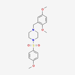 molecular formula C20H26N2O5S B3576230 1-[(2,5-Dimethoxyphenyl)methyl]-4-(4-methoxyphenyl)sulfonylpiperazine 