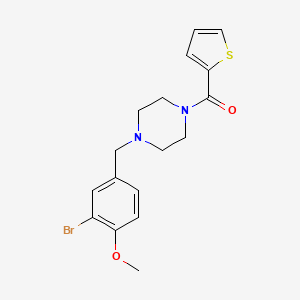 molecular formula C17H19BrN2O2S B3576242 1-[(3-BROMO-4-METHOXYPHENYL)METHYL]-4-(THIOPHENE-2-CARBONYL)PIPERAZINE 