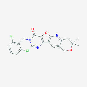 molecular formula C21H17Cl2N3O3 B357625 3-(2,6-dichlorobenzyl)-8,8-dimethyl-7,10-dihydro-8H-pyrano[3'',4'':5',6']pyrido[3',2':4,5]furo[3,2-d]pyrimidin-4(3H)-one CAS No. 896830-95-8