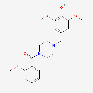 molecular formula C21H26N2O5 B3576260 [4-(4-HYDROXY-3,5-DIMETHOXYBENZYL)PIPERAZINO](2-METHOXYPHENYL)METHANONE 