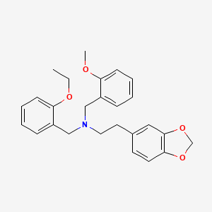 molecular formula C26H29NO4 B3576328 [2-(2H-1,3-BENZODIOXOL-5-YL)ETHYL][(2-ETHOXYPHENYL)METHYL][(2-METHOXYPHENYL)METHYL]AMINE 