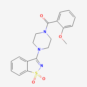 3-[4-(2-METHOXYBENZOYL)PIPERAZINO]-1H-1,2-BENZISOTHIAZOLE-1,1-DIONE