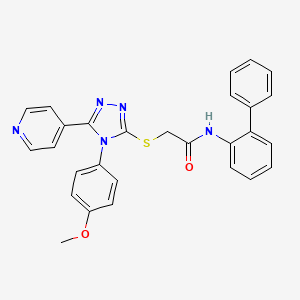 N-2-biphenylyl-2-{[4-(4-methoxyphenyl)-5-(4-pyridinyl)-4H-1,2,4-triazol-3-yl]thio}acetamide