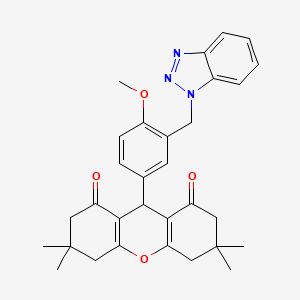 9-{3-[(1H-1,2,3-BENZOTRIAZOL-1-YL)METHYL]-4-METHOXYPHENYL}-3,3,6,6-TETRAMETHYL-2,3,4,5,6,7,8,9-OCTAHYDRO-1H-XANTHENE-1,8-DIONE