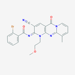 molecular formula C23H18BrN5O3 B357642 2-bromo-N-[3-cyano-1-(2-methoxyethyl)-10-methyl-5-oxo-1,5-dihydro-2H-dipyrido[1,2-a:2,3-d]pyrimidin-2-ylidene]benzamide CAS No. 844449-83-8