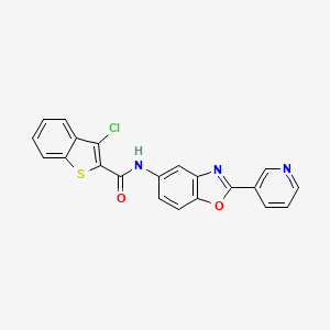 3-chloro-N-[2-(3-pyridinyl)-1,3-benzoxazol-5-yl]-1-benzothiophene-2-carboxamide