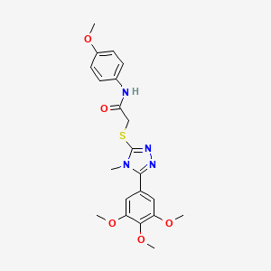 N-(4-methoxyphenyl)-2-{[4-methyl-5-(3,4,5-trimethoxyphenyl)-4H-1,2,4-triazol-3-yl]sulfanyl}acetamide