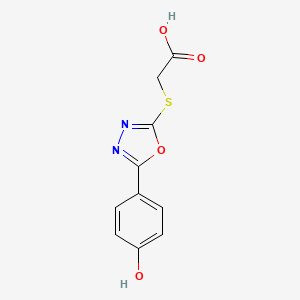 molecular formula C10H8N2O4S B3576453 {[5-(4-hydroxyphenyl)-1,3,4-oxadiazol-2-yl]thio}acetic acid 