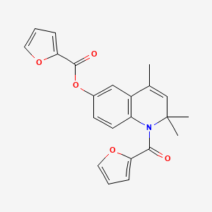 1-(FURAN-2-CARBONYL)-2,2,4-TRIMETHYL-1,2-DIHYDROQUINOLIN-6-YL FURAN-2-CARBOXYLATE