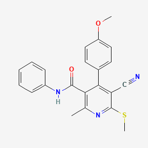 5-CYANO-4-(4-METHOXYPHENYL)-2-METHYL-6-(METHYLSULFANYL)-N-PHENYLNICOTINAMIDE