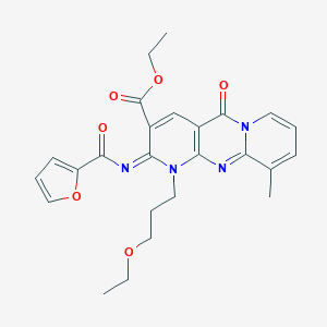1-(3-Ethoxypropyl)-2-[2-furanyl(oxo)methyl]imino-10-methyl-5-oxo-3-dipyrido[3,4-c:1',2'-f]pyrimidinecarboxylic acid ethyl ester