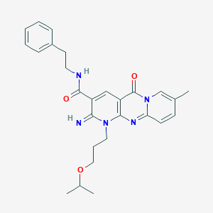 2-imino-1-(3-isopropoxypropyl)-8-methyl-5-oxo-N-(2-phenylethyl)-1,5-dihydro-2H-dipyrido[1,2-a:2,3-d]pyrimidine-3-carboxamide