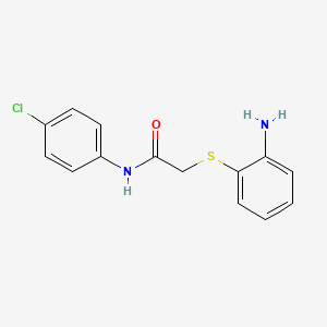 molecular formula C14H13ClN2OS B3576496 2-[(2-aminophenyl)thio]-N-(4-chlorophenyl)acetamide 