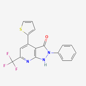 molecular formula C17H10F3N3OS B3576572 2-phenyl-4-(2-thienyl)-6-(trifluoromethyl)-1,2-dihydro-3H-pyrazolo[3,4-b]pyridin-3-one 