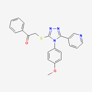 molecular formula C22H18N4O2S B3576576 2-{[4-(4-methoxyphenyl)-5-(3-pyridinyl)-4H-1,2,4-triazol-3-yl]thio}-1-phenylethanone 