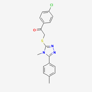 1-(4-Chlorophenyl)-2-[[4-methyl-5-(4-methylphenyl)-1,2,4-triazol-3-yl]sulfanyl]ethanone