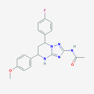 molecular formula C20H20FN5O2 B357660 N-[7-(4-fluorophenyl)-5-(4-methoxyphenyl)-4,5,6,7-tetrahydro[1,2,4]triazolo[1,5-a]pyrimidin-2-yl]acetamide CAS No. 843669-97-6