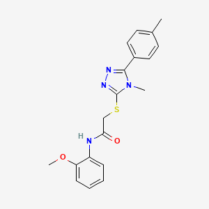 molecular formula C19H20N4O2S B3576602 N-(2-methoxyphenyl)-2-{[4-methyl-5-(4-methylphenyl)-4H-1,2,4-triazol-3-yl]sulfanyl}acetamide 