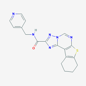 N-(Pyridin-4-ylmethyl)-10-thia-3,5,6,8-tetrazatetracyclo[7.7.0.02,6.011,16]hexadeca-1(9),2,4,7,11(16)-pentaene-4-carboxamide