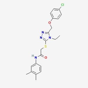 2-({5-[(4-chlorophenoxy)methyl]-4-ethyl-4H-1,2,4-triazol-3-yl}sulfanyl)-N-(3,4-dimethylphenyl)acetamide