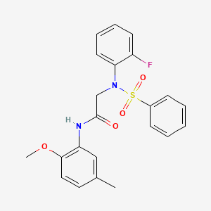 2-[N-(benzenesulfonyl)-2-fluoroanilino]-N-(2-methoxy-5-methylphenyl)acetamide